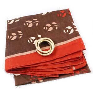 Vintage Rose Print Scarf with Gold Circle Pin 50s Style Fashion Set - Hey Viv